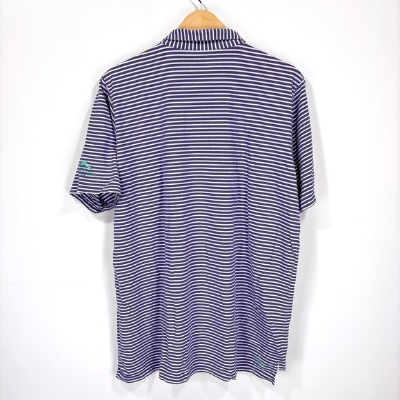 Boomerang OKCG & CC B. Draddy Polo Golf Shirt Men XL Purple White Cotton Stretch - Picture 2 of 13